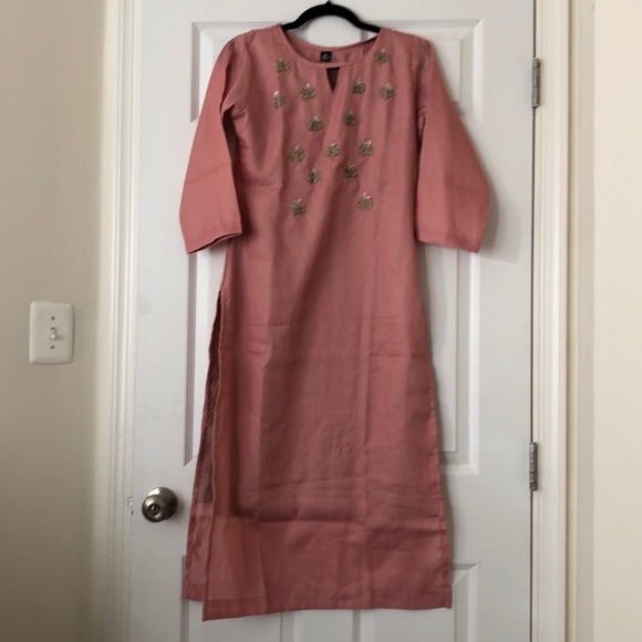 Dark blush pink Indian kurta - Medium - Picture 1 of 5